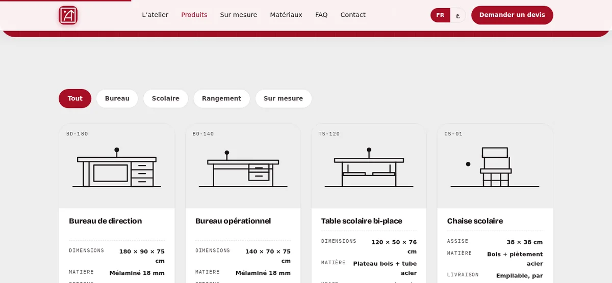 Capture du site Aouidet Mobilier, image 3
